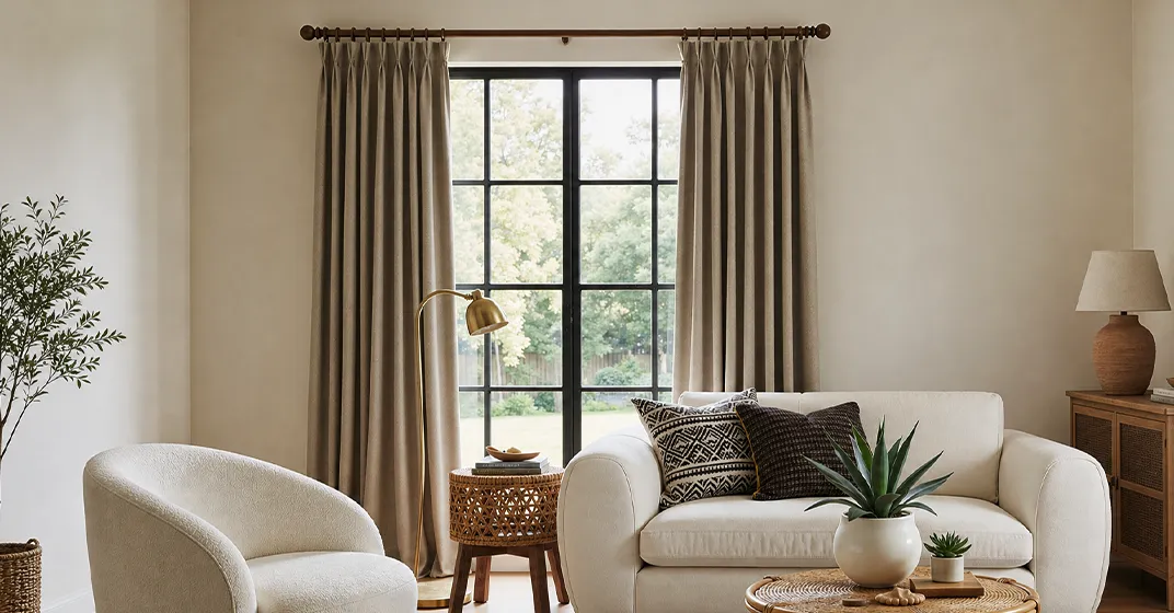 Orion blackout curtains in a bedroom