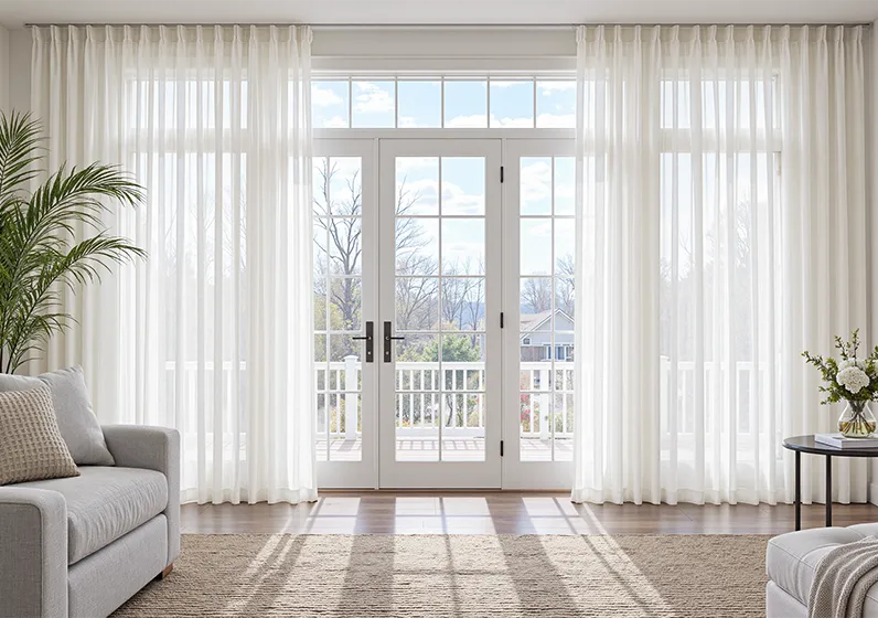 Blackout curtains in a living room